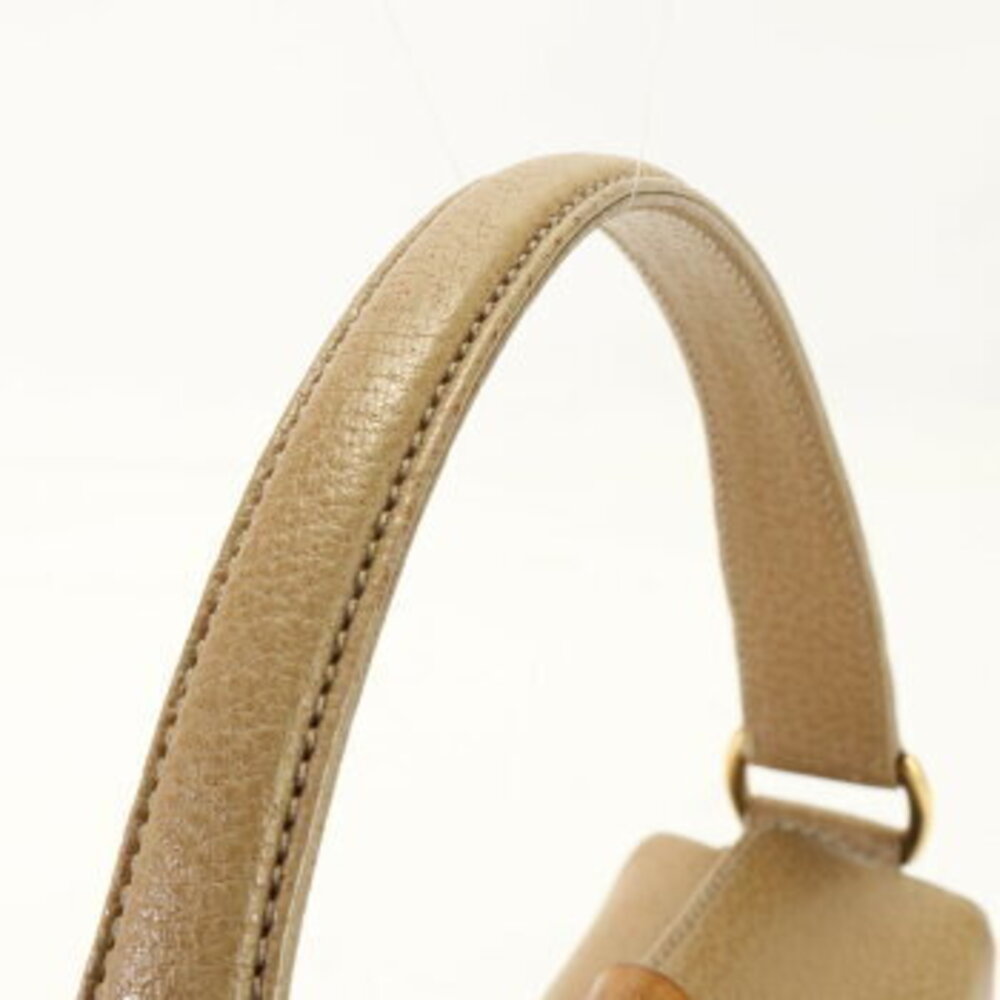 Gucci bamboo leather handbag tote top handles - Picture 6 of 14